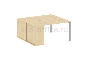 Рабочая станция с опорным шкафом-купе METAL SYSTEM STYLE БП.РС-СШК-1.2 Акация Лорка / Серый металл фото
