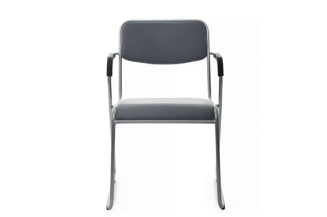 кресло rv chair nix plus omkl-03 серая экокожа / хром металл фото
