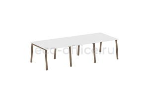 Стол переговорный (3 столешницы) METAL SYSTEM STYLE БА.ПРГ-3.1 Белый / Мокко металл фото