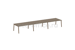 Стол переговорный (3 столешницы) METAL SYSTEM STYLE БА.ПРГ-3.5 Вяз Благородный / Мокко металл фото