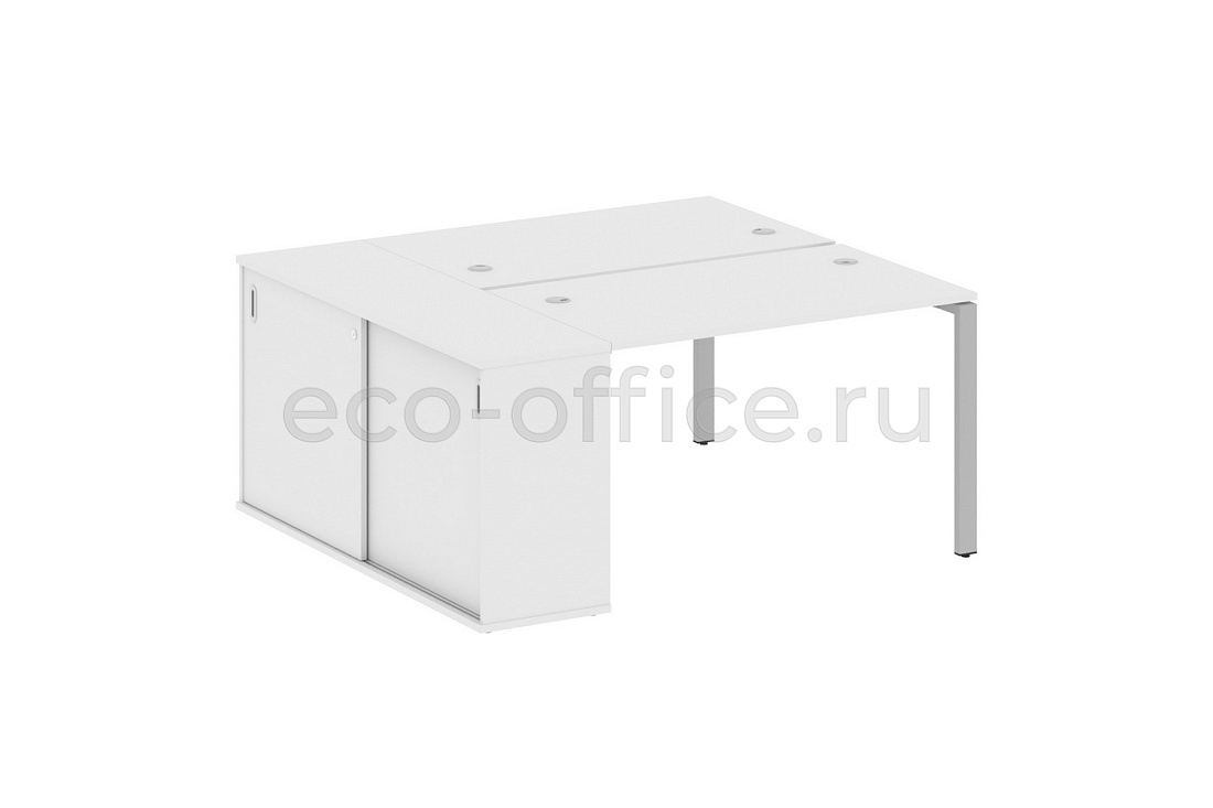 Рабочая станция с опорным шкафом-купе METAL SYSTEM STYLE БП.РС-СШК-1.2 Белый / Серый металл  стоимость
