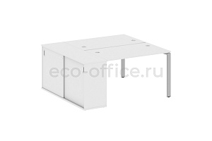 Рабочая станция с опорным шкафом-купе METAL SYSTEM STYLE БП.РС-СШК-1.2 Белый / Серый металл фото
