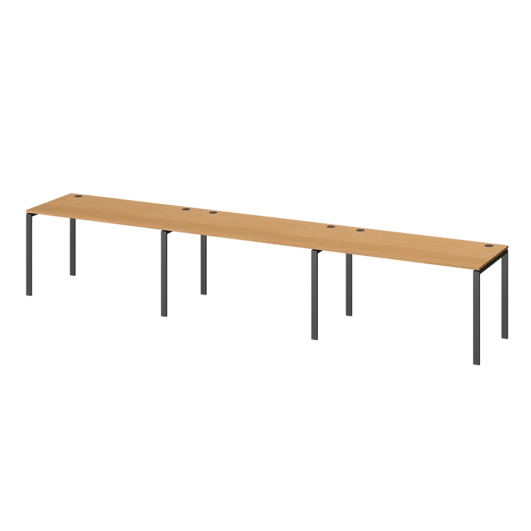 бенч линейный на 3 рабочих места protech амбл-004-3 ольха/антрацит фото