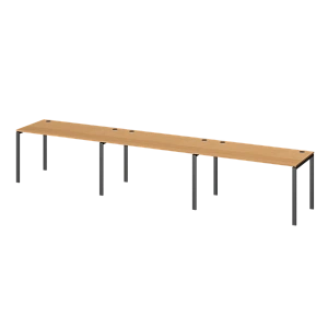 Бенч линейный на 3 рабочих места Protech АМБЛ-002-3 Ольха/Антрацит фото