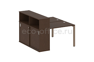 Рабочая станция с опорным шкафом-купе METAL SYSTEM STYLE БП.РС-СШК-2.1 Венге Цаво / Мокко металл фото