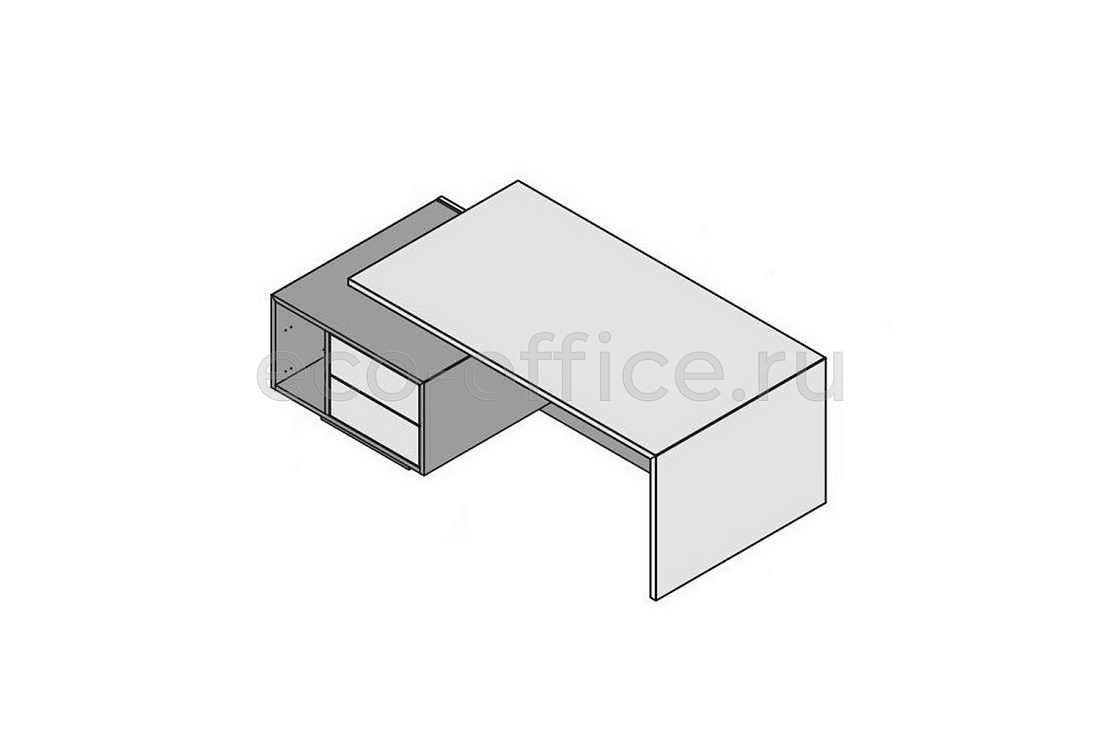 Стол левосторонний с тумбой и отсеком для процессора (меламин) ELITE 174283 Light Poplar / Black  стоимость