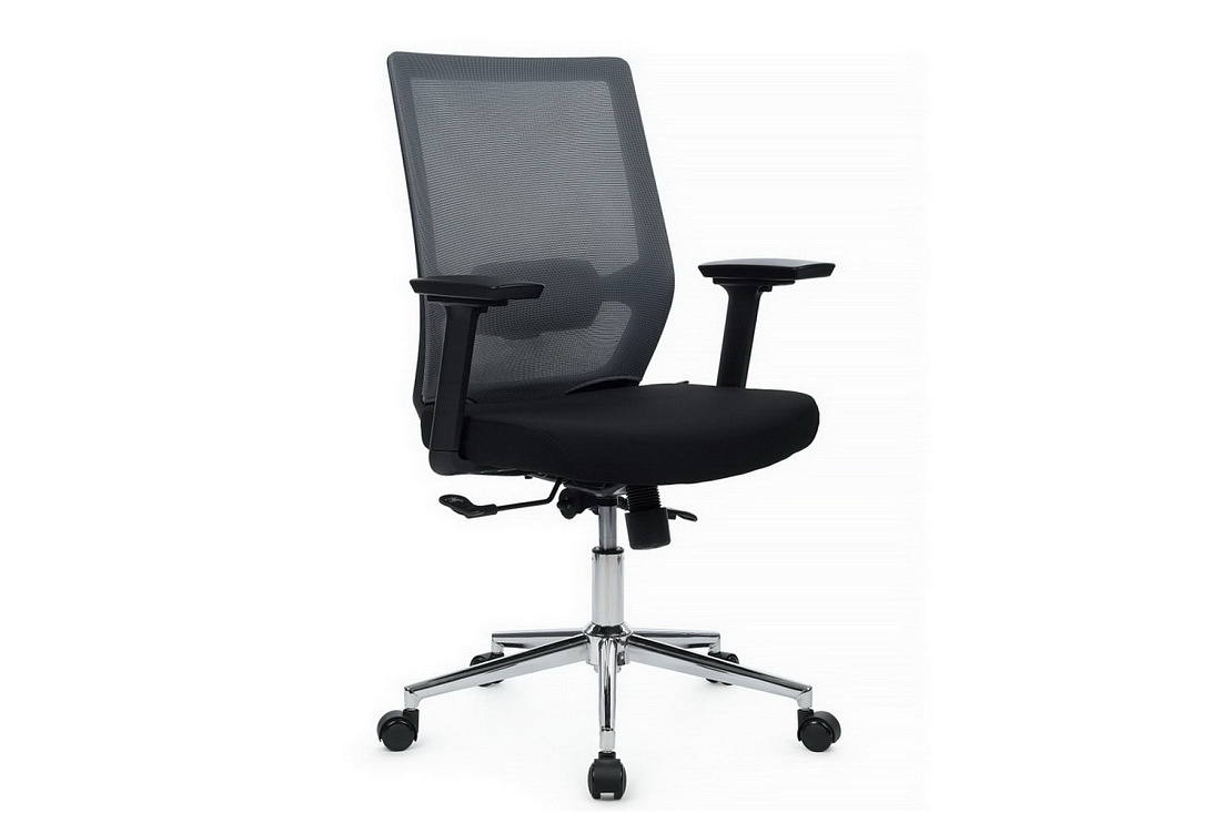Кресло RV Chair FIX 851E-3D-M3 Серая сетка / Чёрная ткань  стоимость