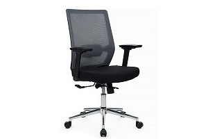 Кресло RV Chair FIX 851E-3D-M3 Серая сетка / Чёрная ткань фото