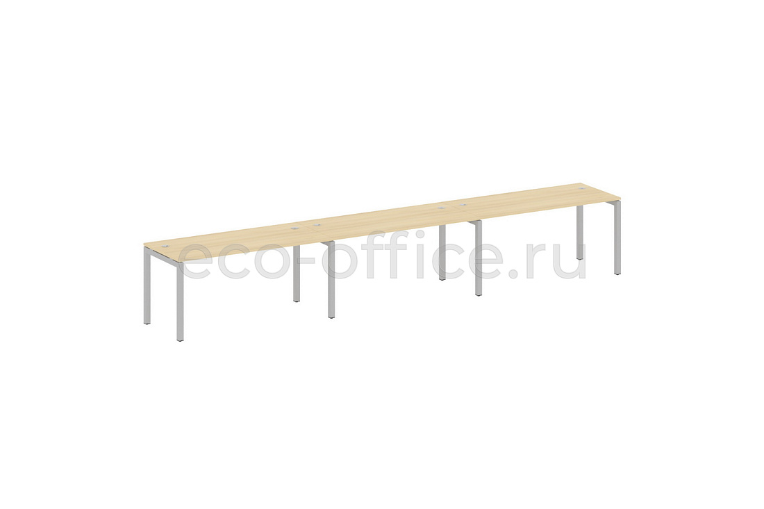 Рабочая станция на 3 рабочих места METAL SYSTEM QUATTRO 5x5 50БП.СМ-3.4 Акация Лорка / Серый металл  стоимость