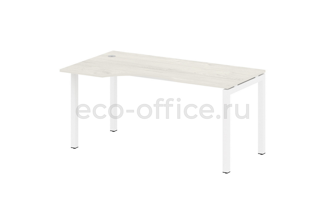 Стол криволинейный левый METAL SYSTEM QUATTRO 5x5 50БП.СА-1 Л Дуб Наварра / Белый металл купить в Москве
