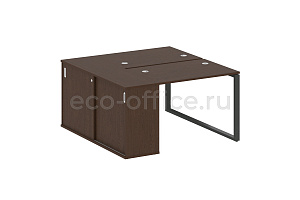 Рабочая станция с опорным шкафом-купе METAL SYSTEM STYLE БО.РС-СШК-1.1 Венге Цаво / Антрацит металл фото