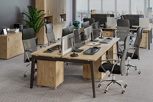 Мебель для персонала ONIX WOOD Тиквуд Светлый / Дуб Тёмный фото