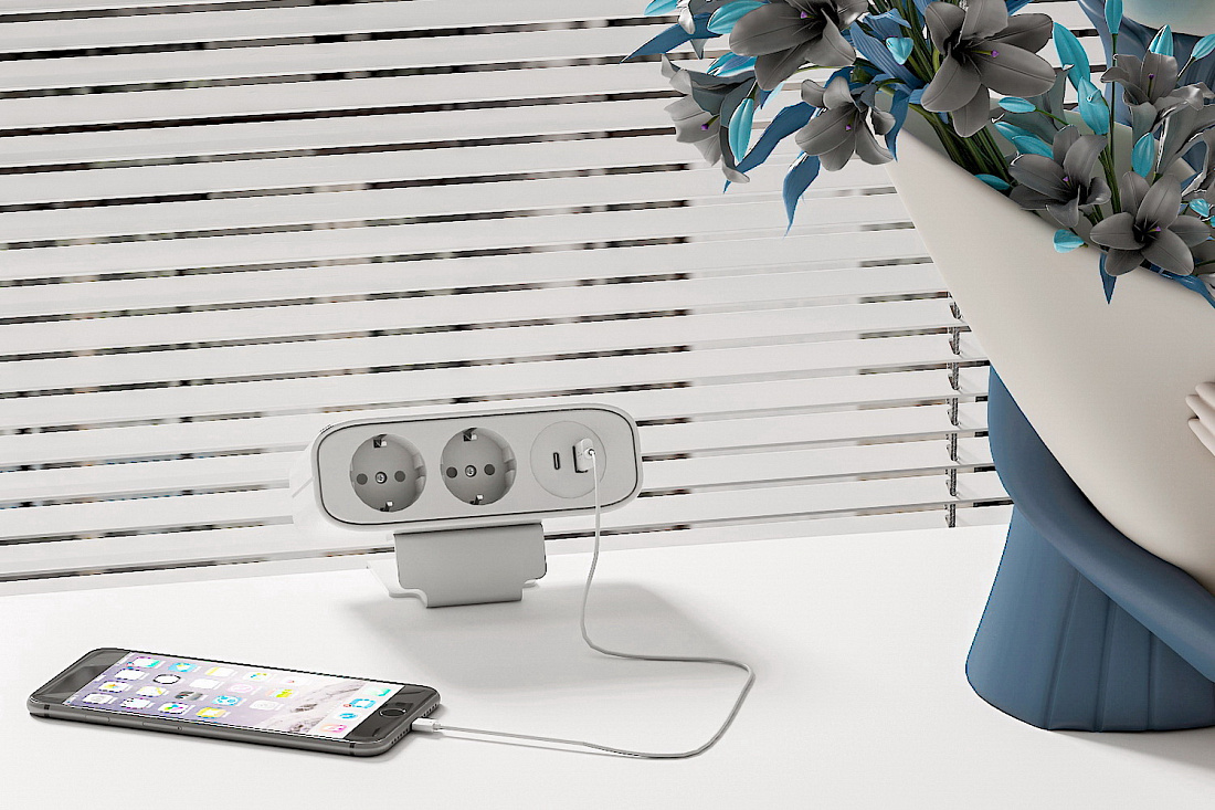 розеточный блок teconik ome021p-wh белый фото