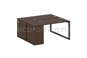 Рабочая станция с опорным шкафом-купе METAL SYSTEM QUATTRO 5x5 50БО.РС-СШК-1.2 Венге Цаво / Антрацит металл фото