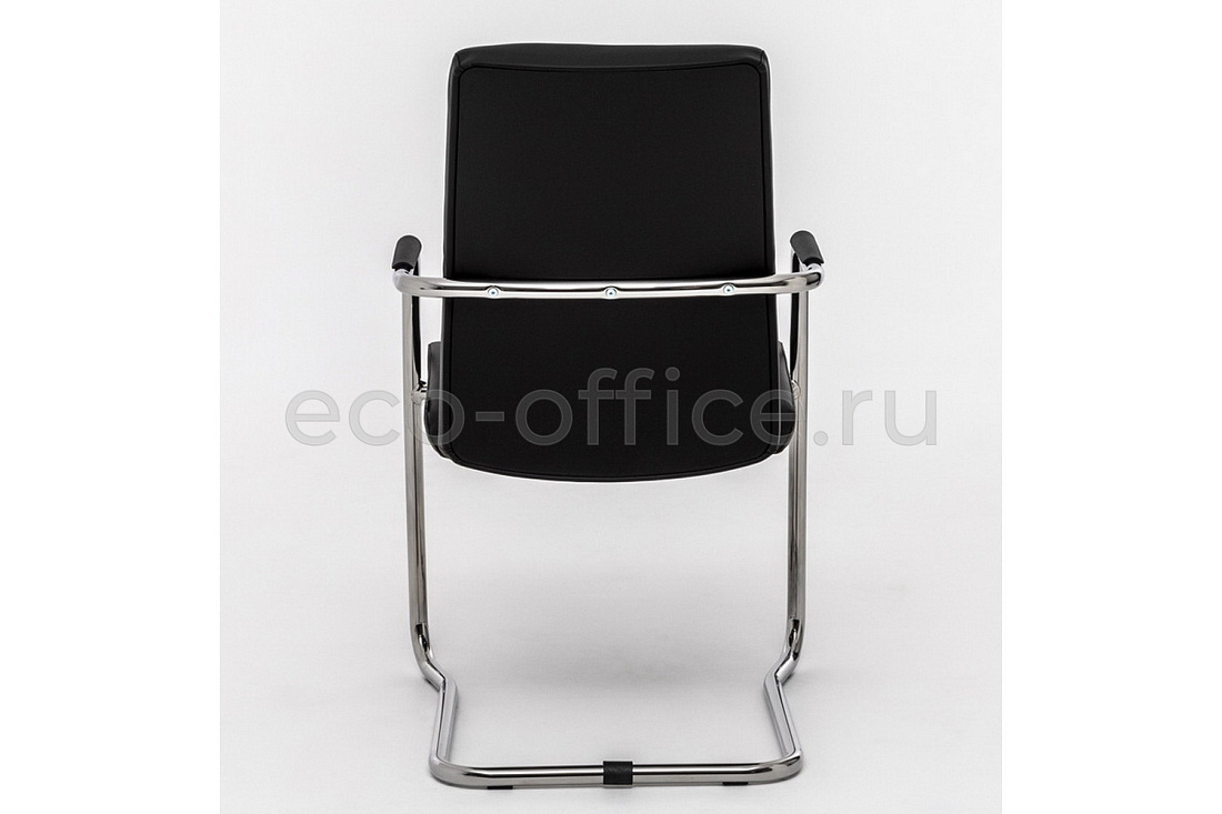 Конференц-кресло Profoffice WELL SEAT на полозьях Чёрная экокожа  стоимость