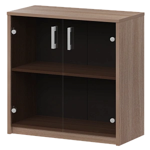 Стеллаж низкий с тонированным стеклом Protech А-302/А-стл302тон Темный шимо фото