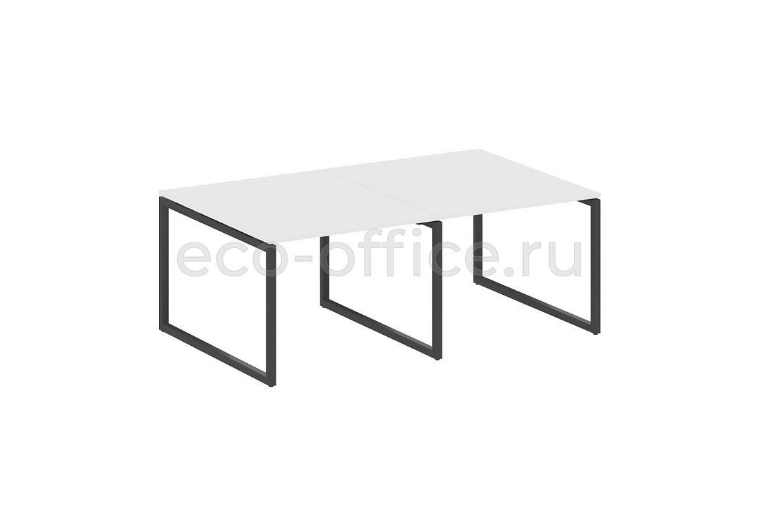 Стол переговорный (2 столешницы) METAL SYSTEM QUATTRO 4x4 40БО.ПРГ-2.1 Белый / Антрацит металл  стоимость