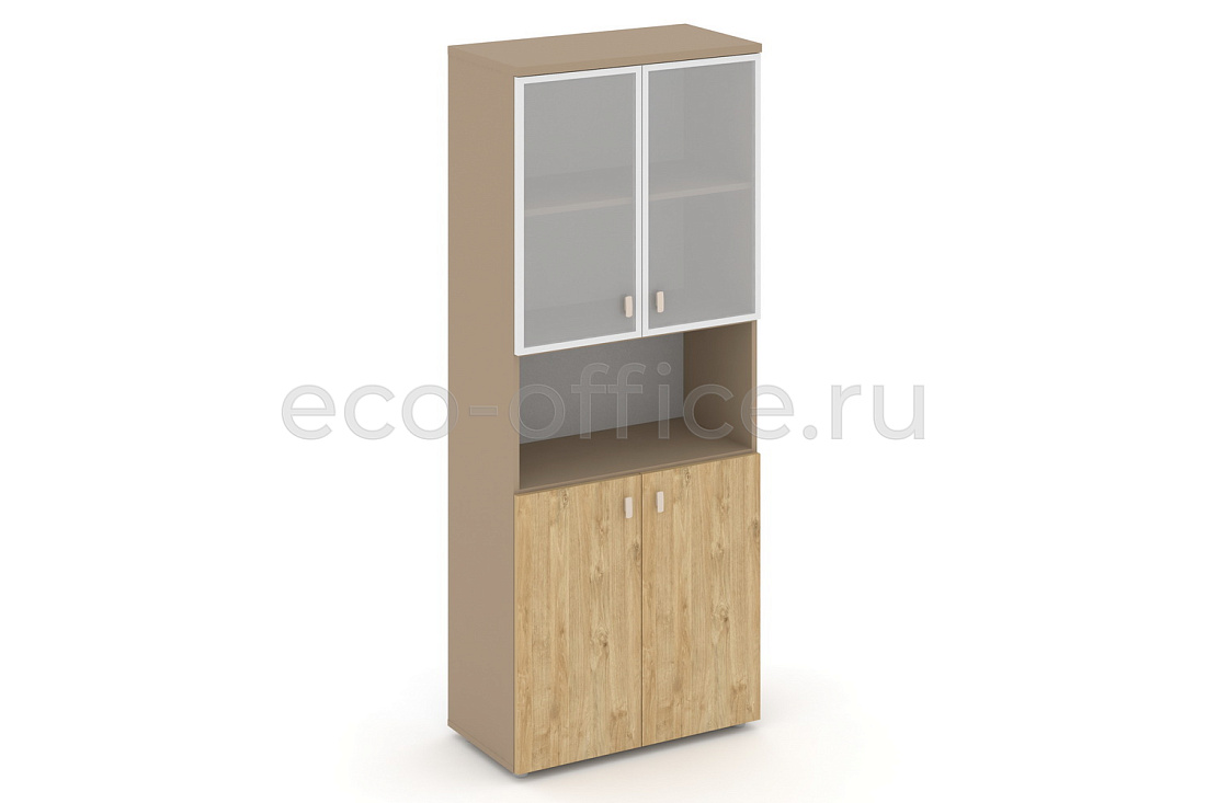 Шкаф высокий широкий ESTETICA ES.ST-1.4R Латте / Тиквуд Светлый купить в Москве