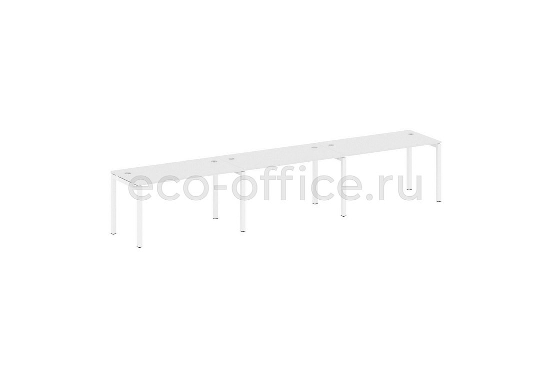 Рабочая станция на 3 рабочих места METAL SYSTEM QUATTRO 5x5 50БП.СМ-3.3 Белый / Белый металл  стоимость