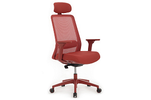 Кресло эргономичное ECO-CHAIR W-218C WORK Красный пластик / Красная сетка фото