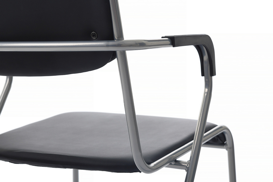 кресло rv chair nix plus omkl-03 чёрная экокожа / хром металл фото