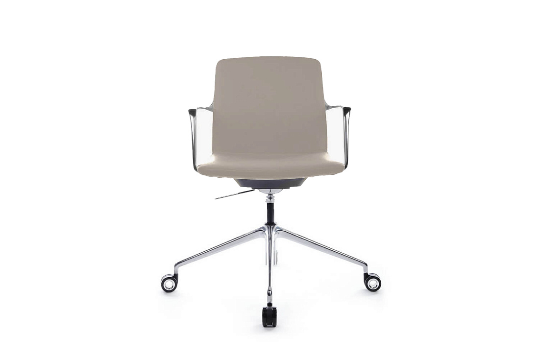 Конференц-кресло RV Design PLAZA-M FK004-B12 Светло-серая кожа  стоимость