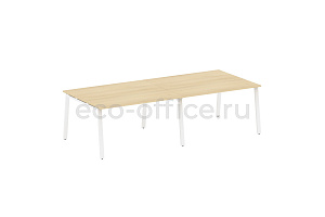 Стол переговорный (2 столешницы) METAL SYSTEM STYLE БА.ПРГ-2.3 Акация Лорка / Белый металл фото