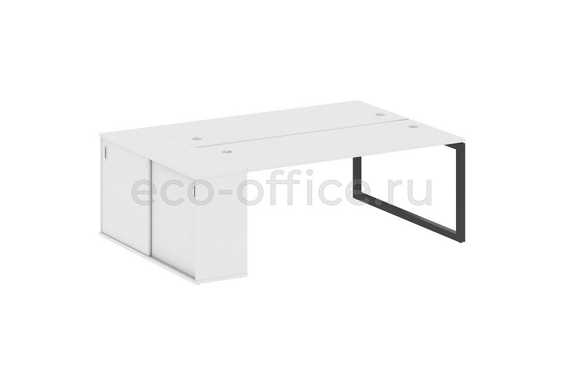 Рабочая станция с опорным шкафом-купе METAL SYSTEM QUATTRO 5x5 50БО.РС-СШК-1.5 Белый / Антрацит металл  стоимость