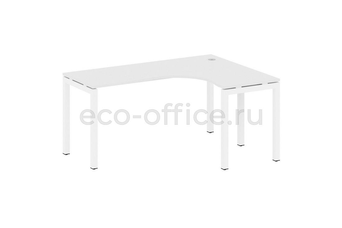 Стол криволинейный правый METAL SYSTEM QUATTRO 5x5 50БП.СА-4 Пр Белый / Белый металл купить в Москве