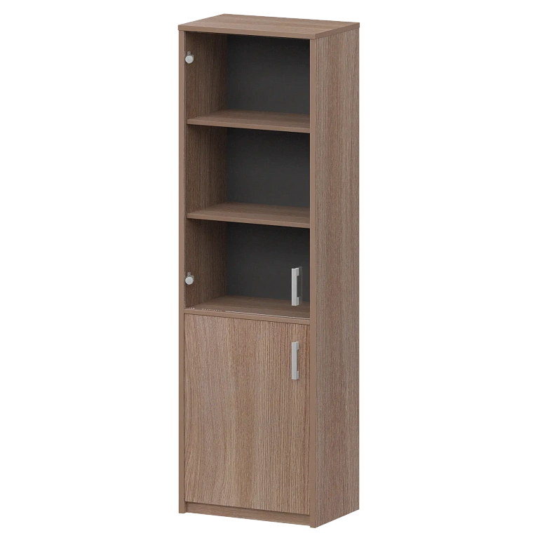 шкаф комбинированный узкий с прозрачным стеклом protech а-321/а-стл321пр темный шимо фото