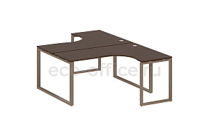 Рабочая станция криволинейная METAL SYSTEM STYLE БО.РАС-СА-2.4 Венге Цаво / Мокко металл фото