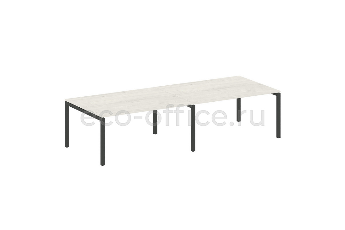 Стол переговорный (2 столешницы) METAL SYSTEM QUATTRO 5x5 50БП.ПРГ-2.4 Дуб Наварра / Антрацит металл   стоимость