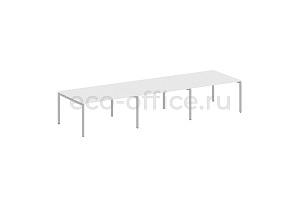 Стол переговорный (3 столешницы) METAL SYSTEM QUATTRO 4x4 40БП.ПРГ-3.3 Белый / Серый металл фото